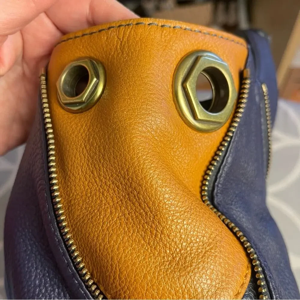 OrYANY Lian Leather Zipper Detail Slouchy Hobo Colorblock Bag